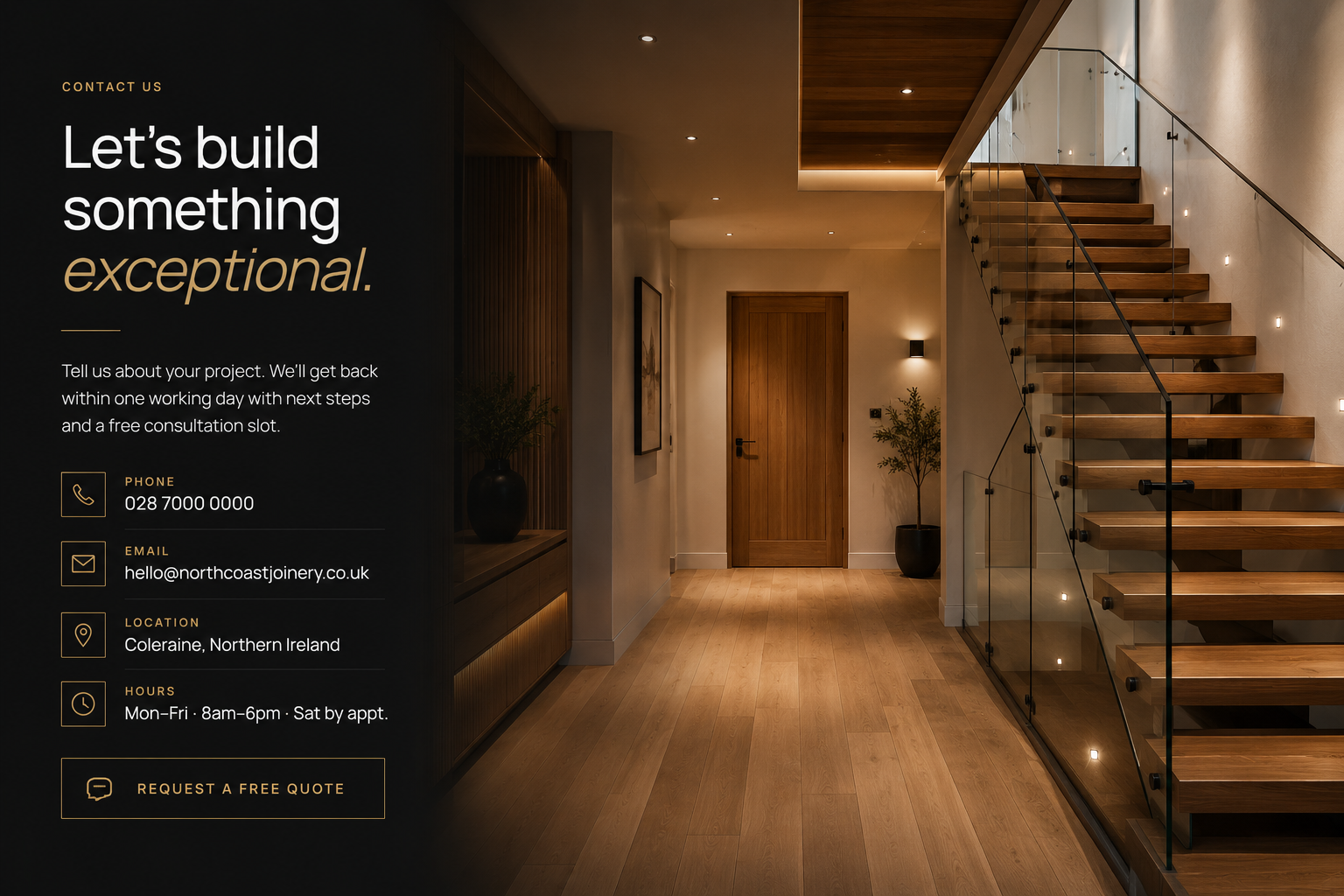 North Coast Joinery — Contact preview