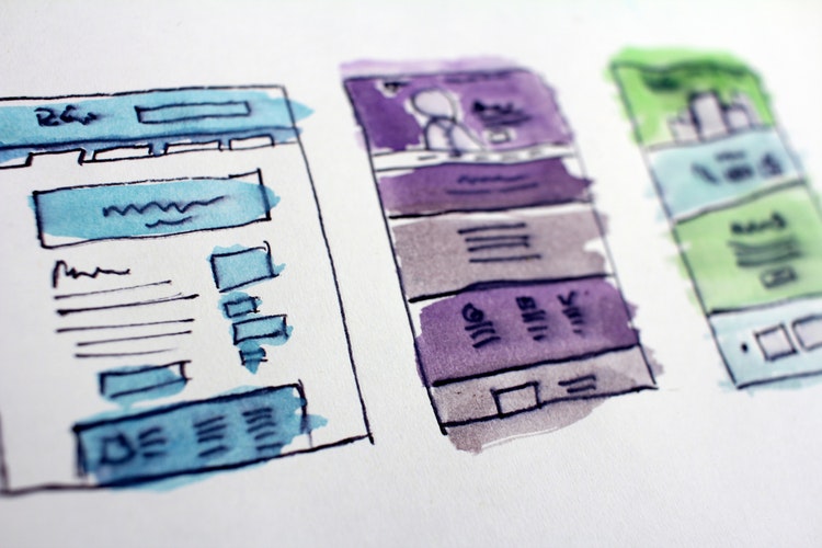 sketch of website wireframe